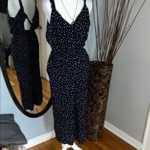 LOFT Blue Maxi Wrap Dress with Spaghetti Straps